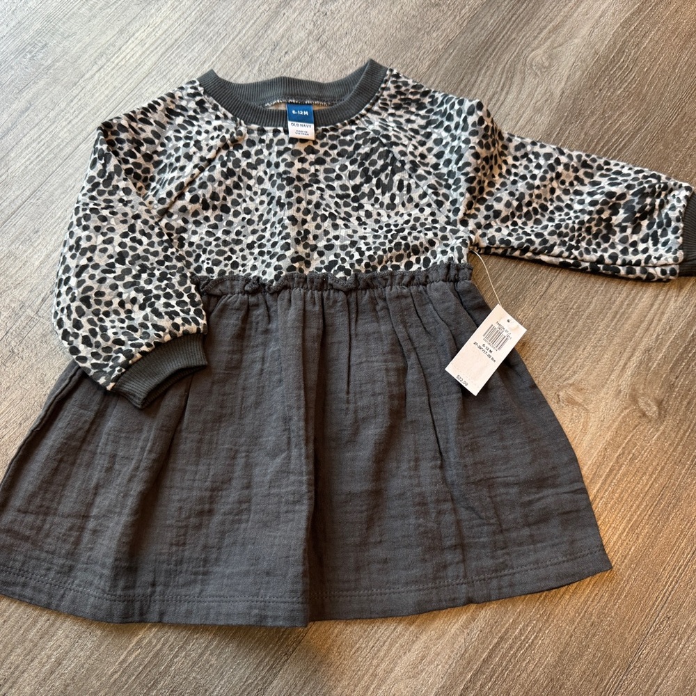 Old Navy Leopard Print Baby Dress 6-12 Month NWT
